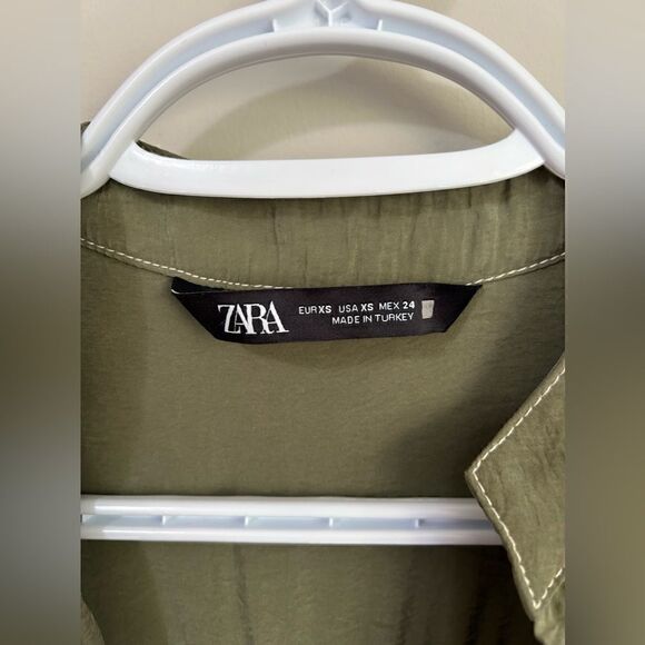 Zara Green Long Sleeves Belted Jumpsuit - Picture 6 of 15